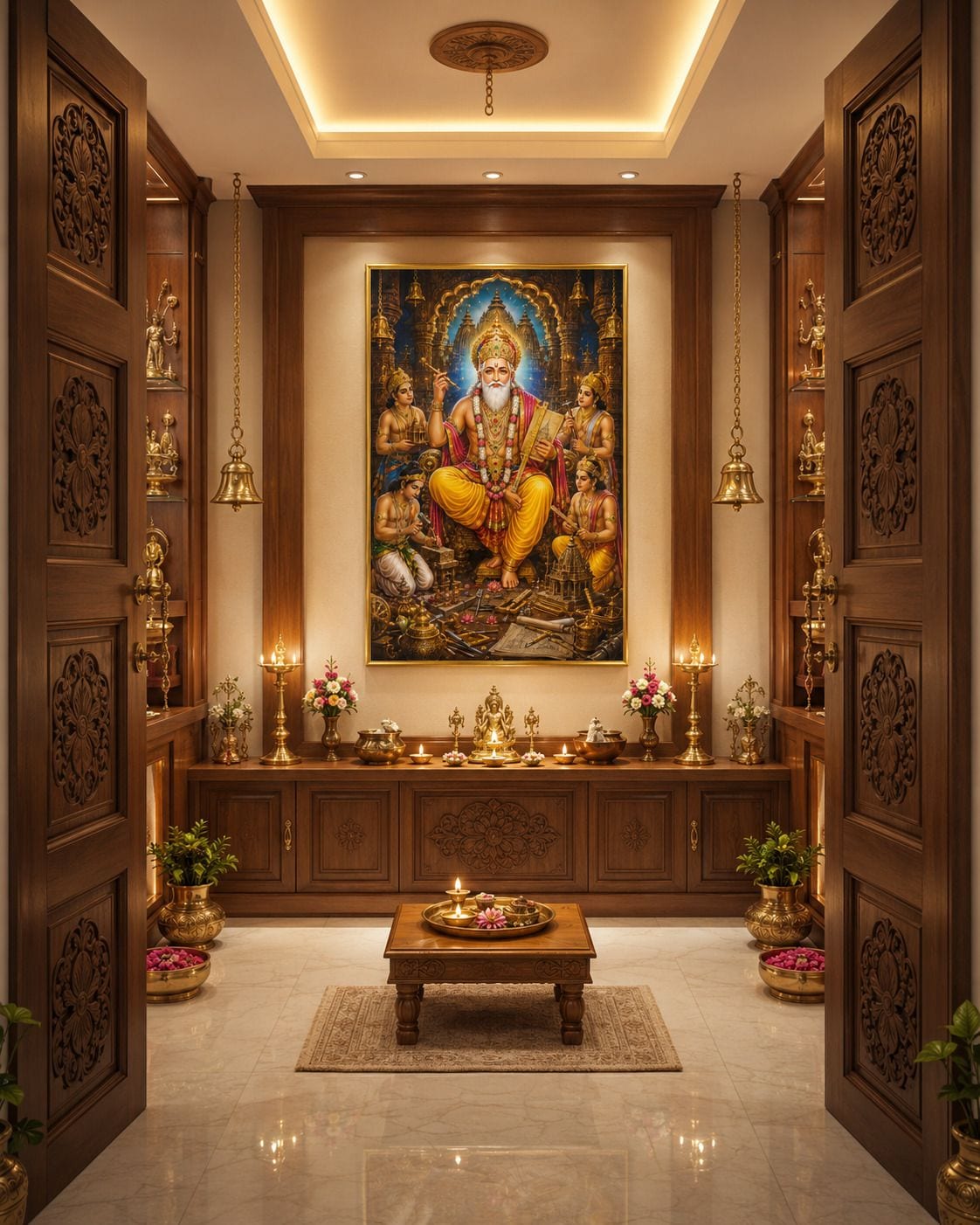 Lord Vishwakarma Bhagwan Photo Frame for Home, Office and Factory — 22x17 cm