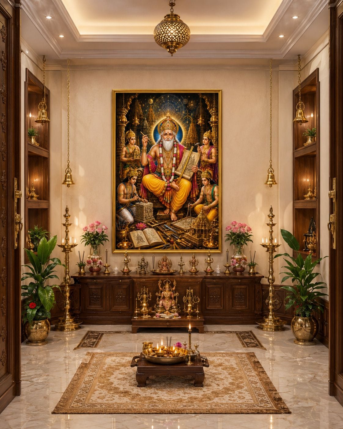 Lord Vishwakarma Bhagwan Photo Frame for Home, Office and Factory — 33x24 cm