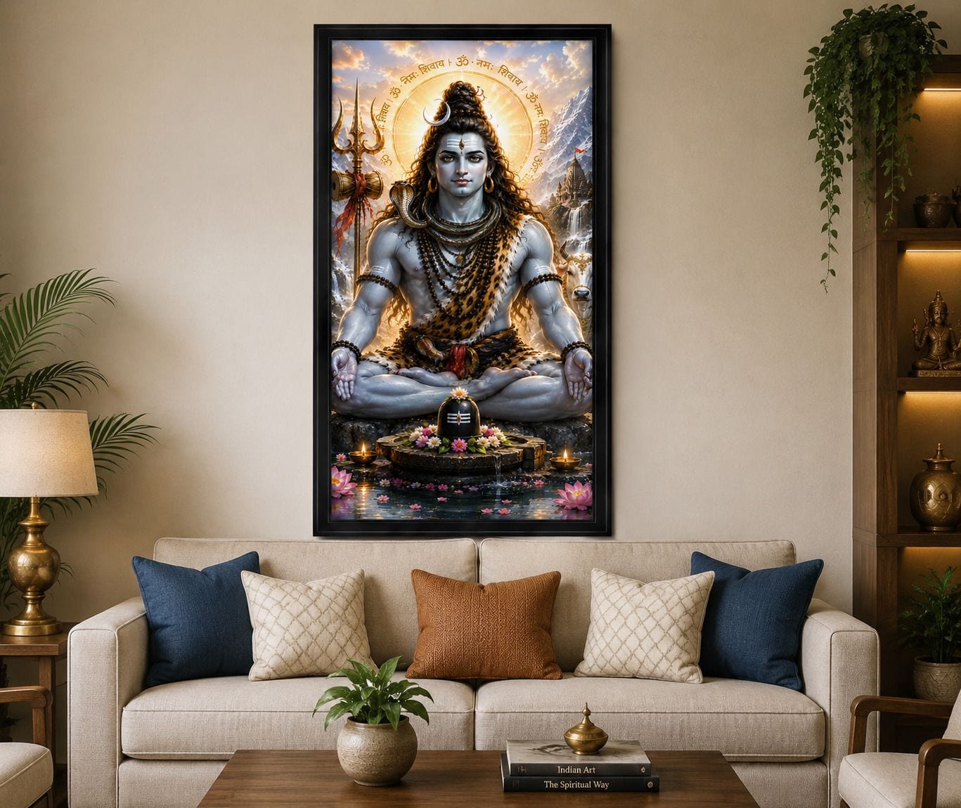 Lord Shiva Premium Wall Art with Black Frame — 24x19 cm