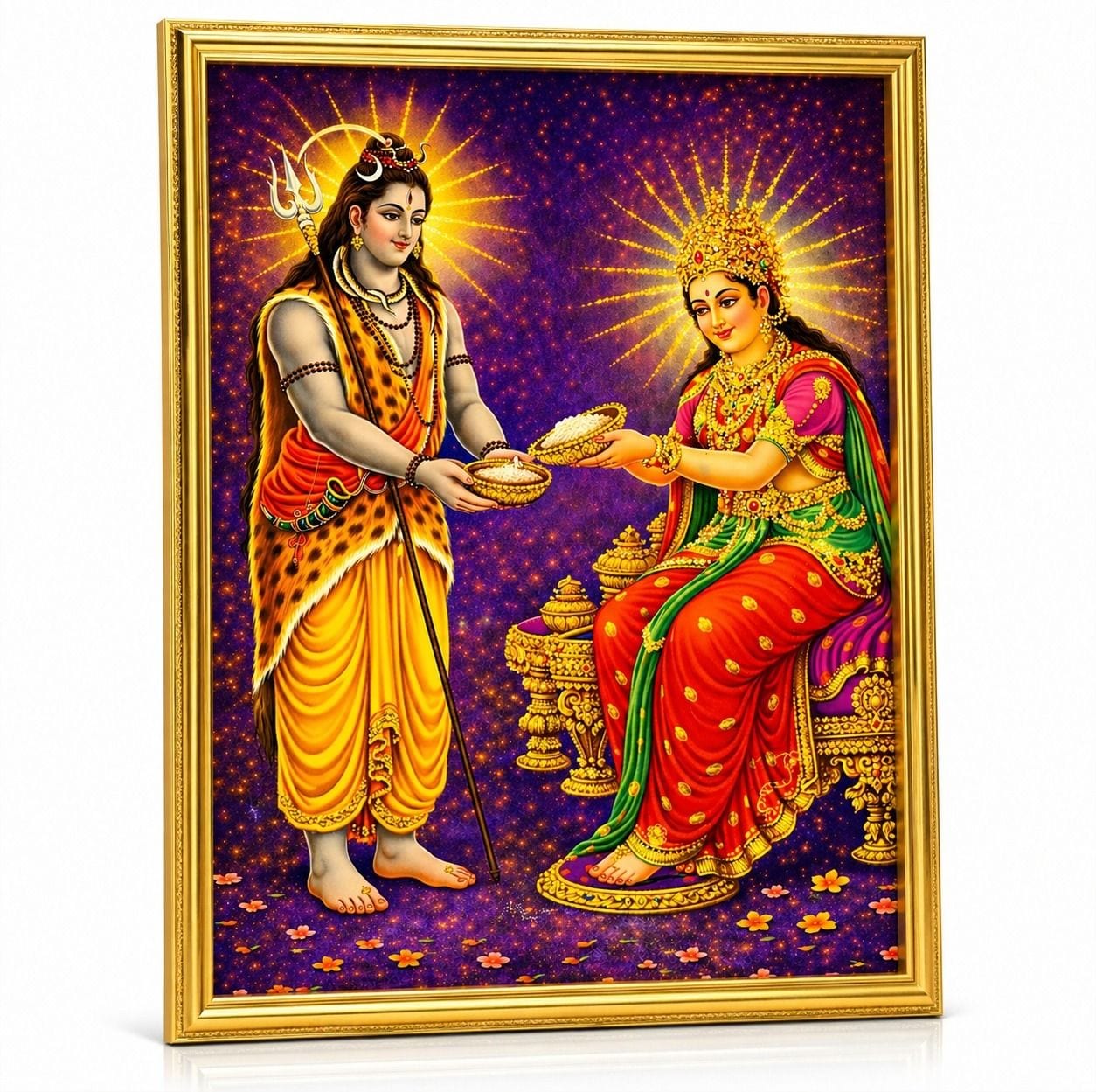 Shiv Annapurna Photo Frame | Sublimation Printed on MDF Living Room (12 x 18) — 46x30 cm