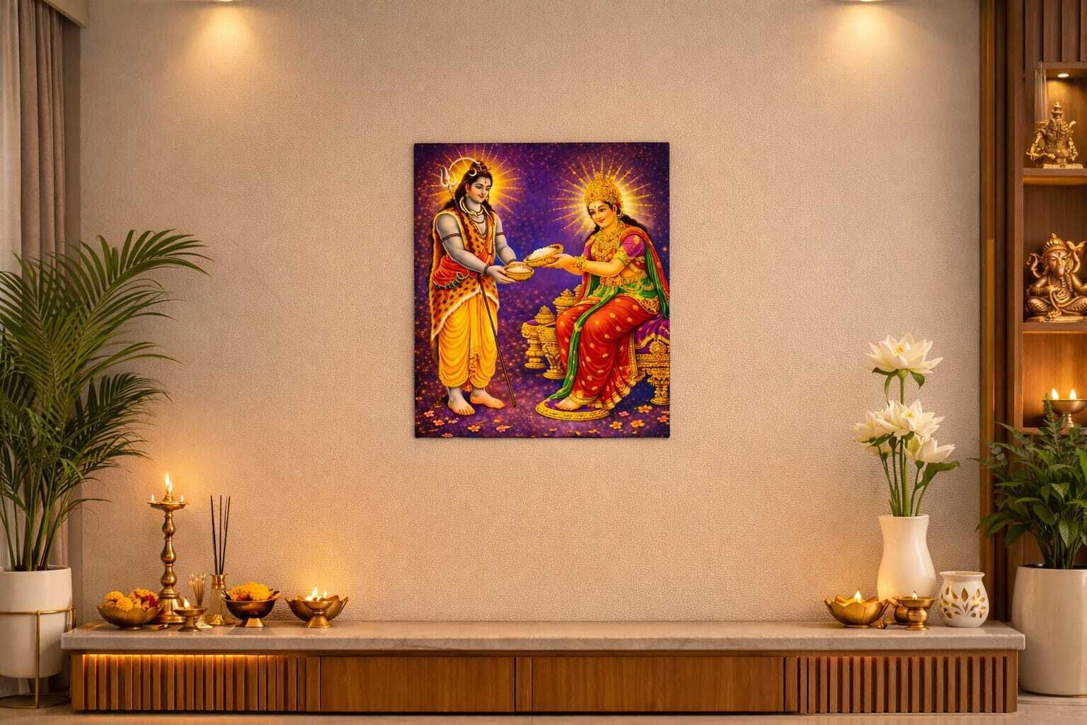 Shiv Annapurna Religious Photo Frame — 46x30 cm
